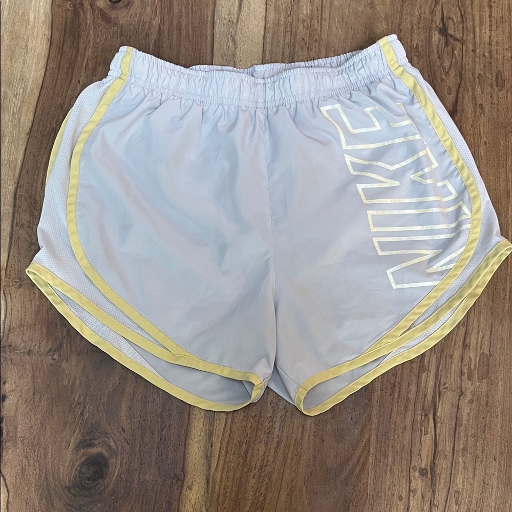 Nike Women's Dri-Fit Athletic Shorts in Gray & Yellow